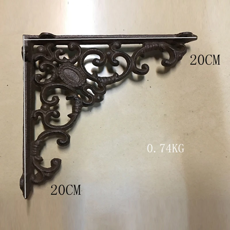 Antique Style Cast Iron Brackets Garden Braces Rustic Bracket  Display Corner Support Holder Heavy Duty Metal Shelf Brown