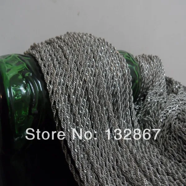 Factory price 10 meters 2.4mm Stainless steel Twisted rope chains XMAS JEWELRY in bulk . jewelry finding free ship!