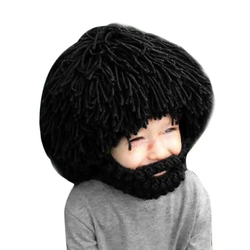 BomHCS Wig Beard Hat Hobo Mad Scientist Rasta Caveman Handmade Winter Knit Warm unisex Cap Gift Funny Party Mask Beanies Kid