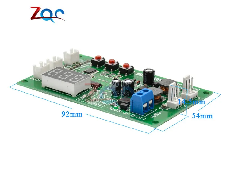 DC 12V Dual 3-wire Fan LED Intelligent Digital Temperature Thermostat Governor Motor Speed Controller Switch Module NTC Sensor