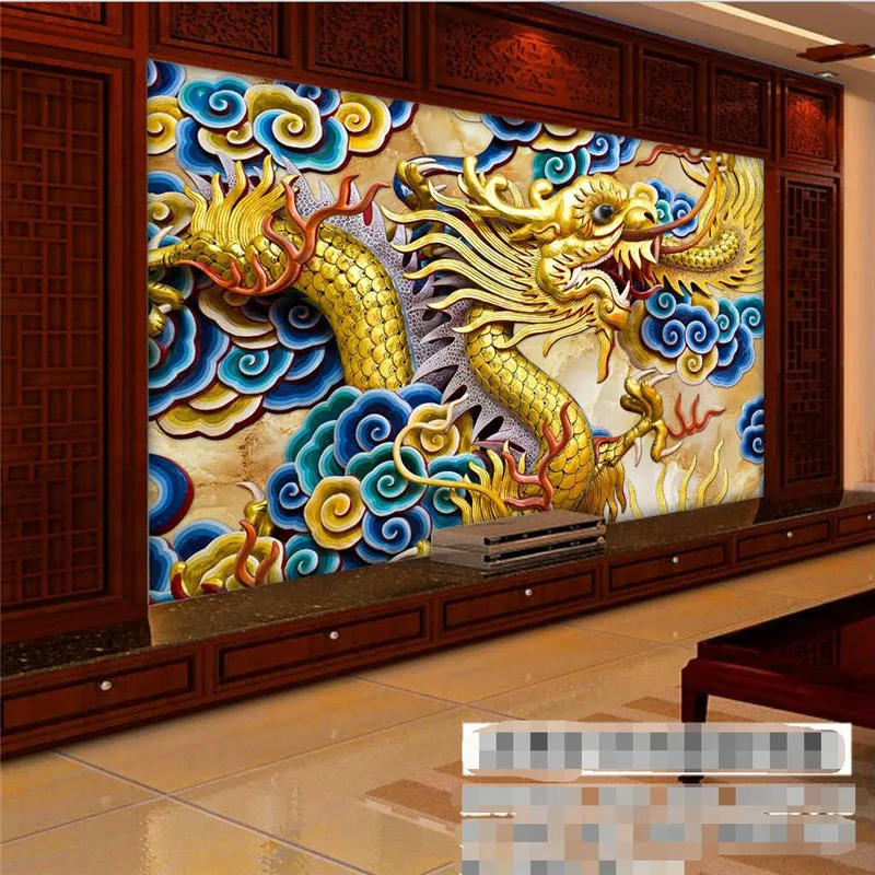 beibehang  3d wallpaper background photography Chinese dragon relief bedroom room paper mural  3d papel de parede  wall paper