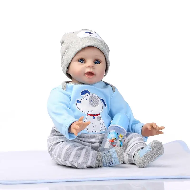 22 inches Silicone Reborn Baby Doll 55 CM Vinyl Babies Dolls Toys For Girls Real Dolls Toy For Children Gifts Lovely Doll