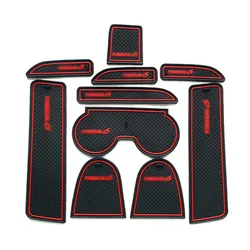 10 Pcs Non-Slip Interior Soft Rubber Door Panel Mats Cup Holder Pad For Mazda 6 2003-2005