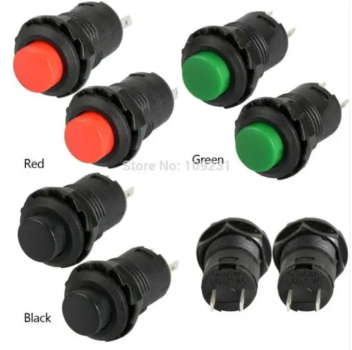 Now! 2Pcs/lot Lockless button reset switch Push OFF- ON Car/Boat/Toys 12mm 427