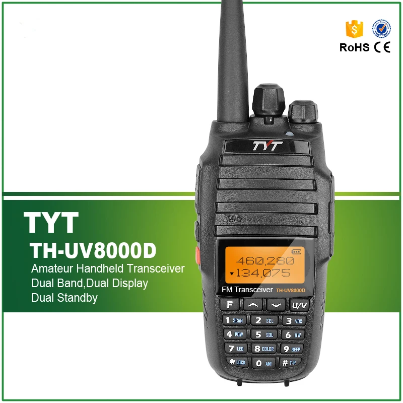 

Upgrade Version Original Dual Band 136-174/400-520 Transceiver Waterproof 10W Walkie Talkie TYT TC-UV8000D