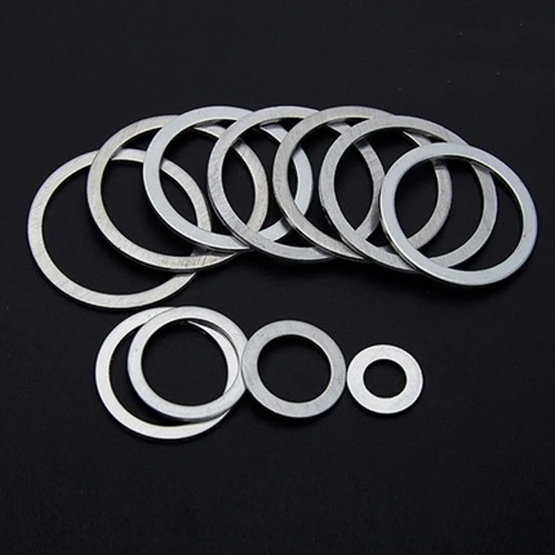 40pcs M11-M22 Aluminum washers gasket High temperature resistance seal flat pad thickness 1.2mm 16mm-26mm Outer diameter