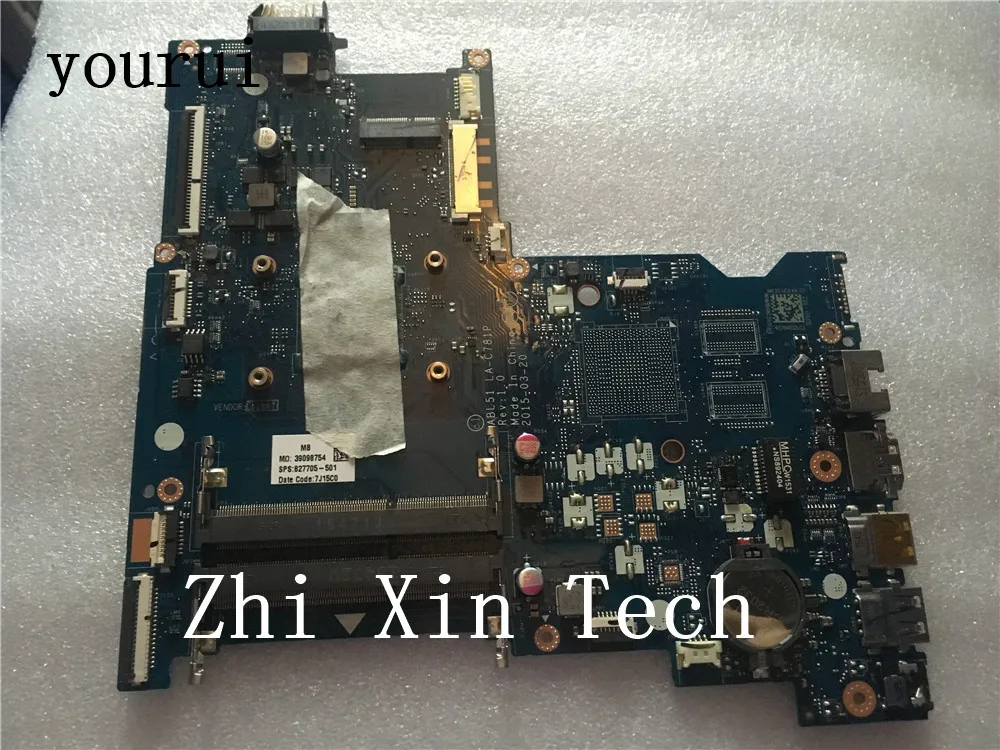 

yourui For HP Pavilion 15-AF 15Z-AF Laptop Motherboard 827705-001 827705-501 827705-601 ABL51 LA-C781P with A6-5200U cpu DDR3