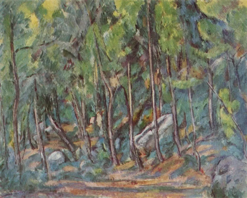 

100% hand made Oil Painting Reproduction on linen canvas, in-the-forest-of-fontainbleau-1882 by paul Cezanne