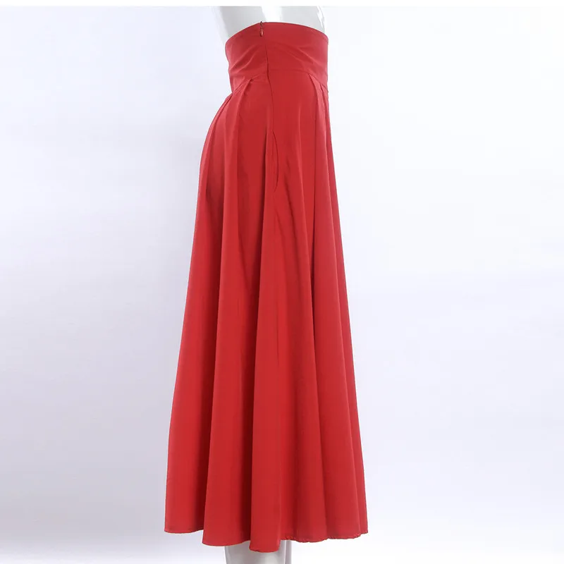 Sexy High Waist Women Skirts OL Working Pleated Solid Polyester Knee-length Hot Skirts for Womens L257 35