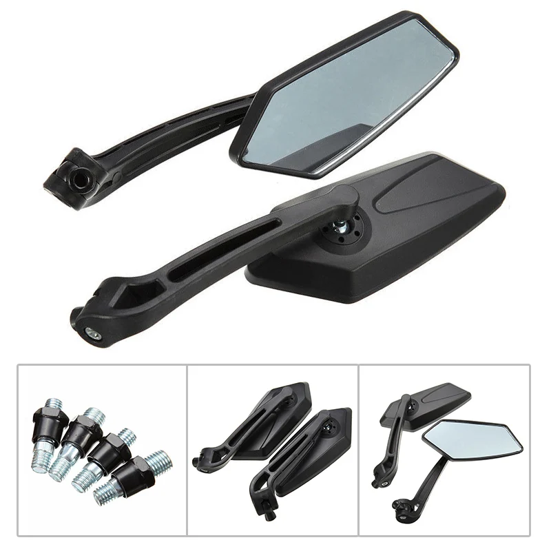 2pcs Rearview Mirror Reflector Mirror For Motorcycle ATV Quad Scooter Black 100% brand new and high quality