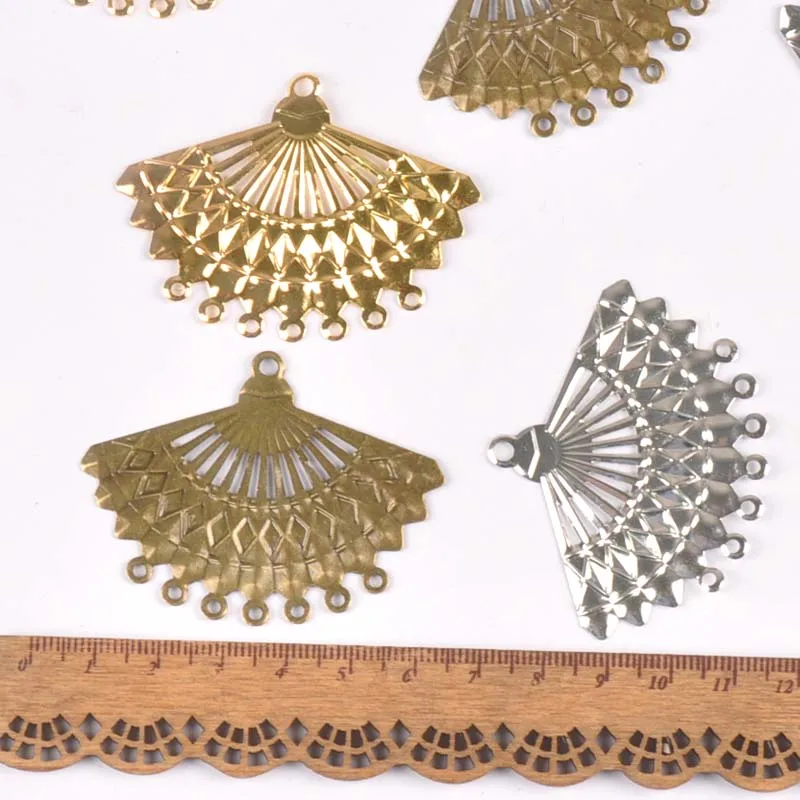 10Pcs gold silver and Bronze Filigree Flower Wraps Connectors Metal Crafts Decoration DIY Findings Connectors 57x44mm YKL0738