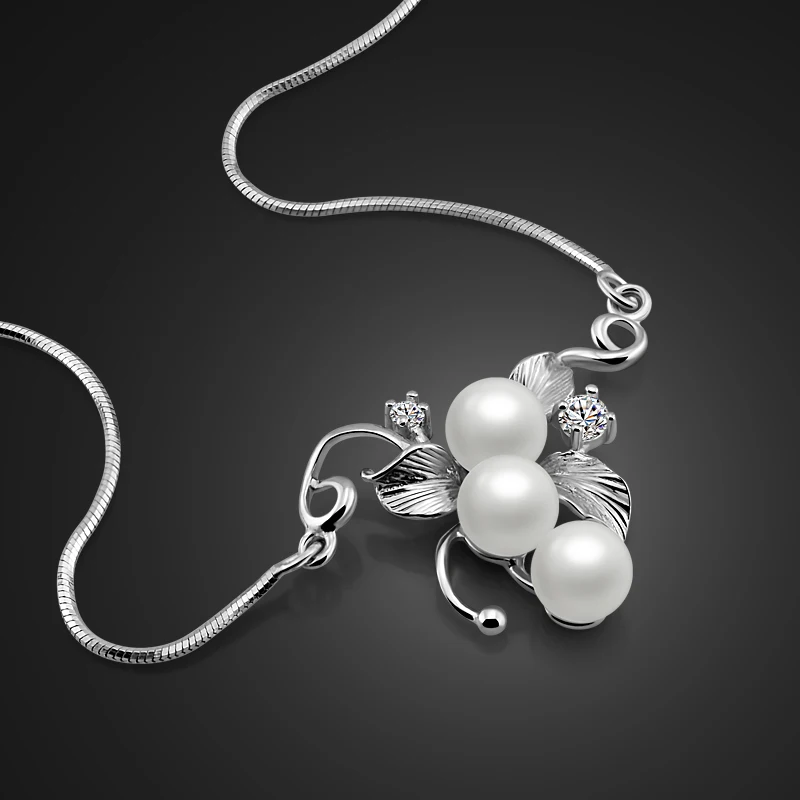 

Женское очаровательное жемчужное ожерелье - высококачественная подвеска из серебра 925 пробы с цветком, однотонная свадебная цепочка на ключицы, модные украшения и подарок