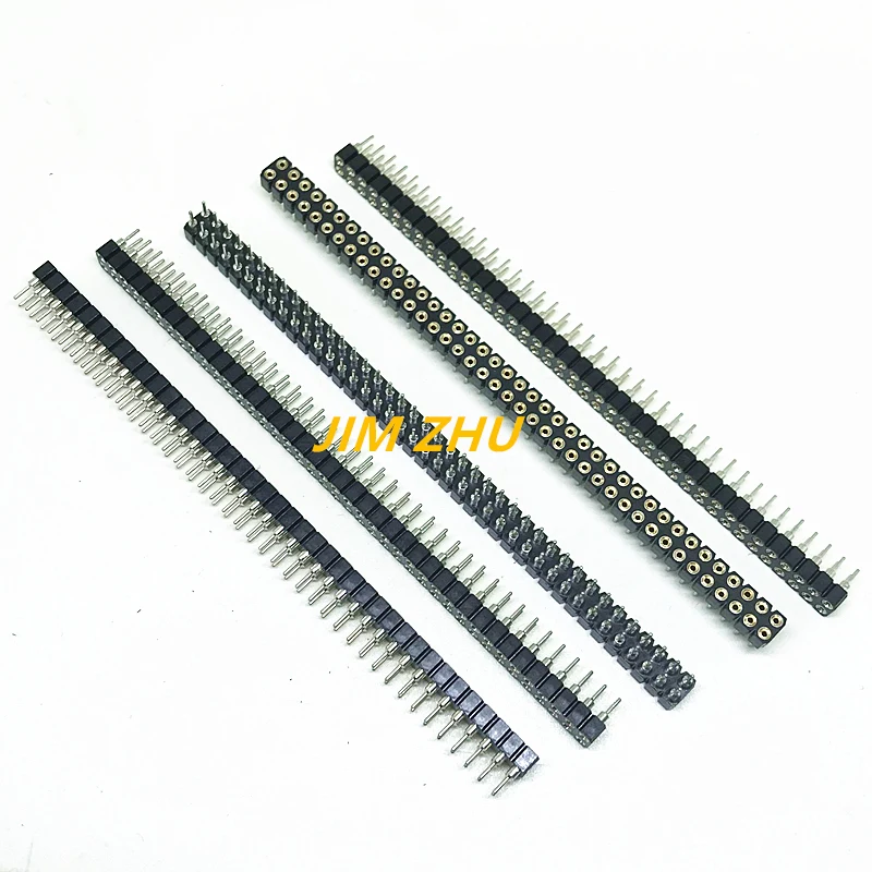 

Free Shipping 250pcs 2.54mm Pin Header Female Double row 40Pin 2.54mm Round Pin Connector 2x40P Round Hole Double row Female pin