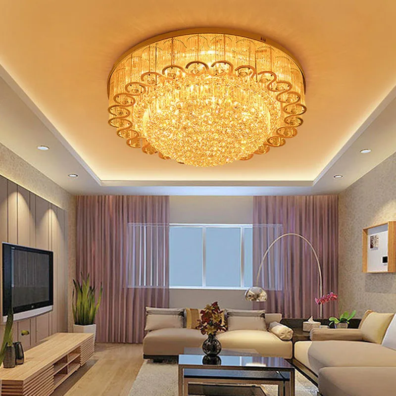 Luxury Modern Crystal Ceiling Lights Living Room Ceiling Lamp Gold Crystal Home Lighting Fixture Plafonnier led Moderne