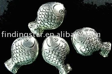 

FREE SHIPPING 60Pcs Tibetan silver 3D fish spacer beads A1203