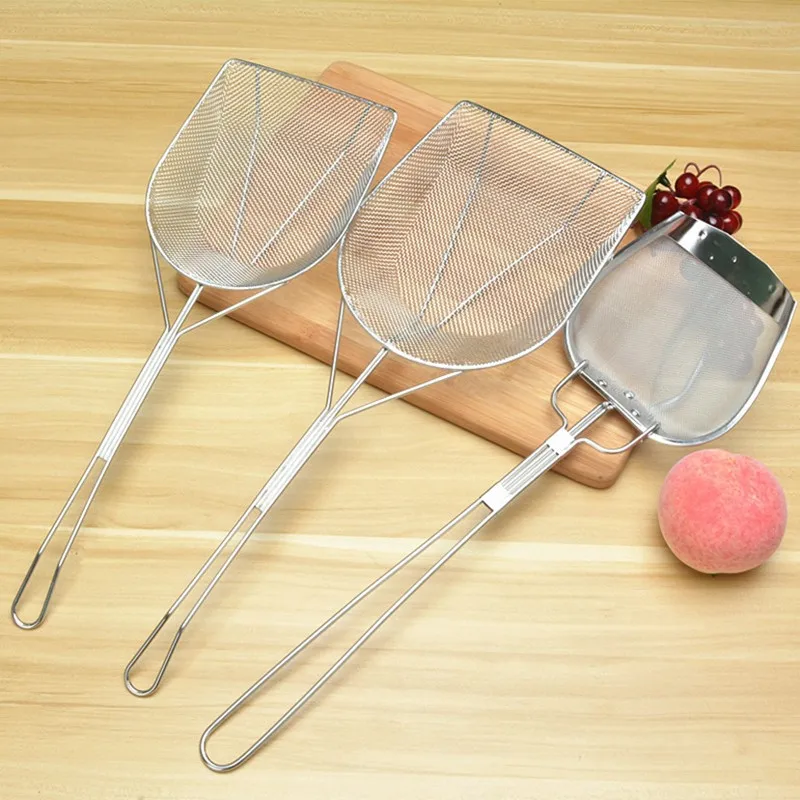 Oil Strainer Filter Net, Scraper Colander, Grease Trap, Sludge Fried Food, Restaurant Kitchen Tool, Long Handle Colander