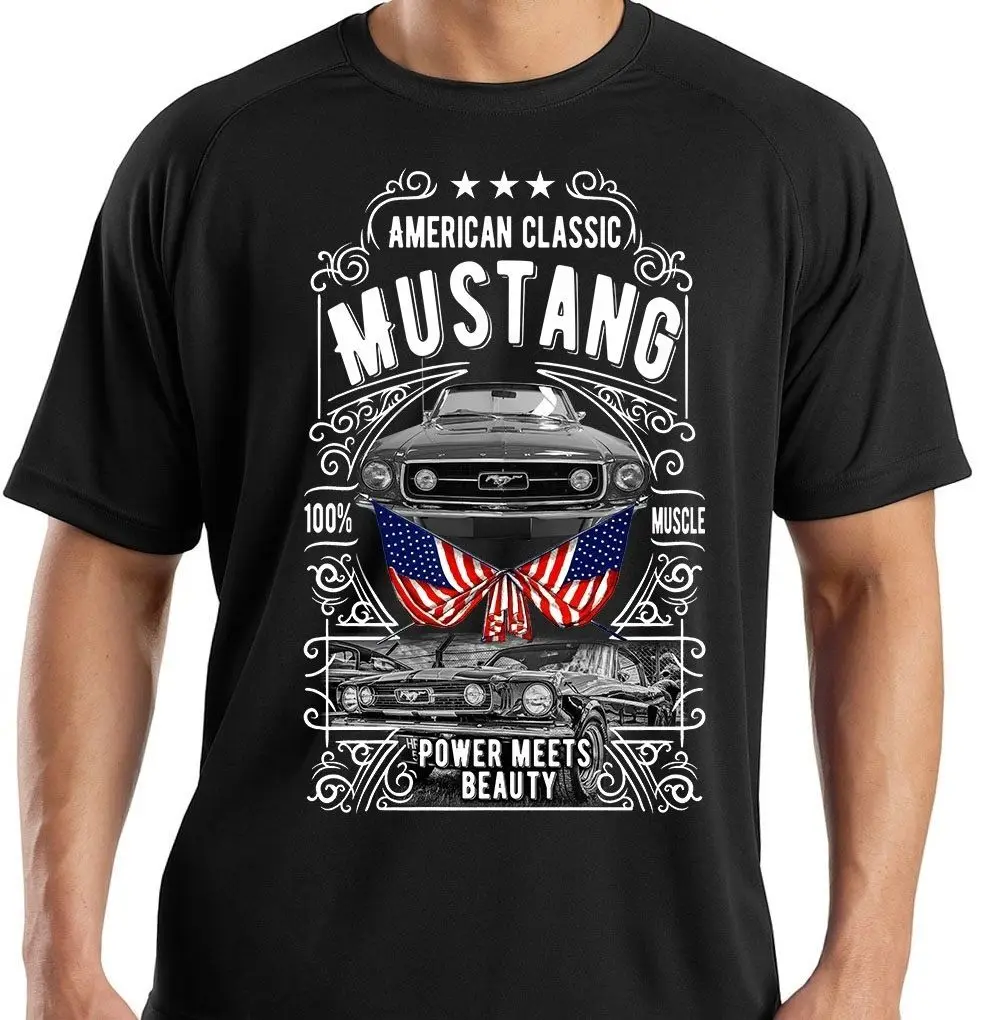 Mustang T-Shirt Vintage Style Car Design 2019 New Summer Casual O-Neck Solid Color Loose Basic Photo T Shirts