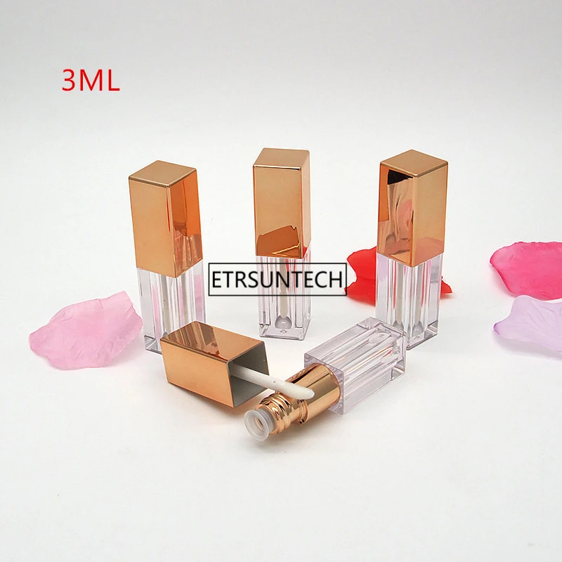 Luxury Sexy Lip Gloss Tube Case 3ml 3.5ml Make up Transparent Plastic Cosmetic Packaging Containers F2163