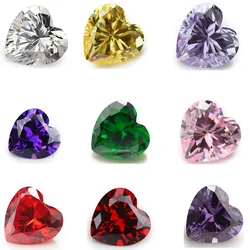 50pcs 3x3~15x15 AAAAA Heart Shape White , Voilet,Olive , Purple, Black, Pink Cubic Zirconia Stone Loose cz