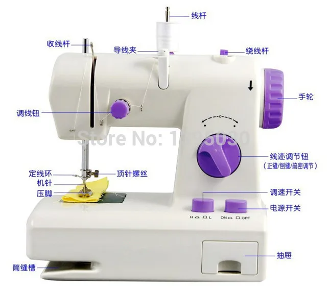 1PC High Quality FHSM-208 Portable Multi-function Electric Sewing Machine Sew forward With English Manual