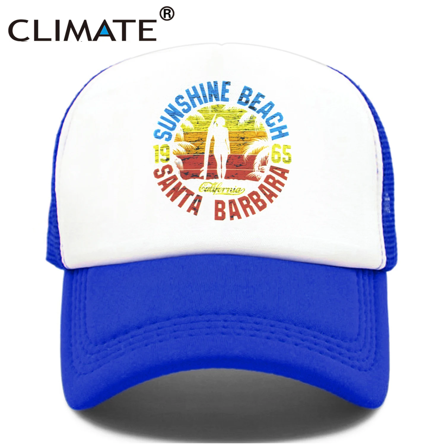 CLIMATE Seaside Sandbeach Trucker Caps Hat Surfing Hip Hop Caps Vacation Surfboard Mesh Baseball Cap Hat for Men Women Youth