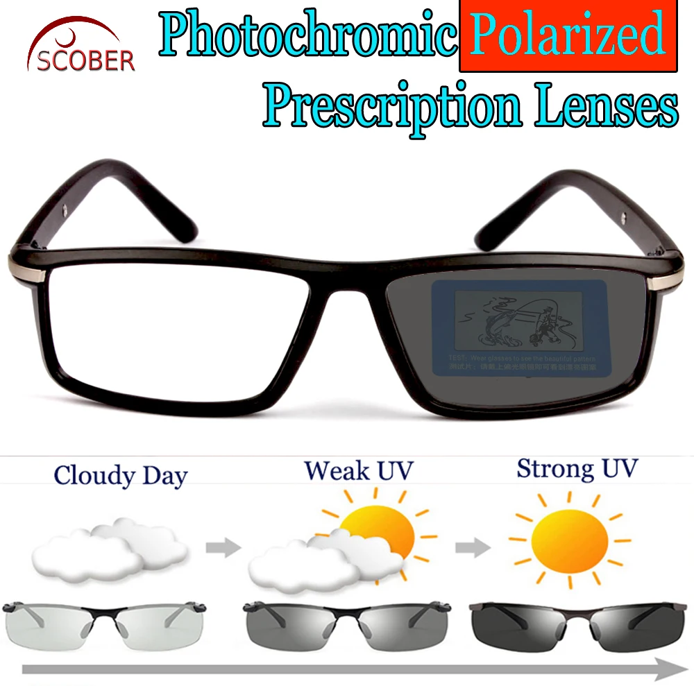 

2019 New Rushed Photochromic Polarized Prescription Sunglasses Custom Made Myopia Minus Lens -1 -1.5 -2 -2.5 -3 -3.5 -4 To -6