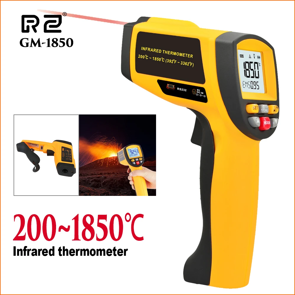 

RZ Digital Infrared Thermometer Outdoor Laser Handheld IR Handheld Temperature Sensor Controller Thermometer Pyrometer