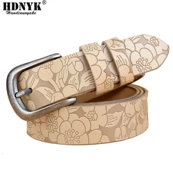 Hot New Vintage Belt donna vera pelle cinturino in pelle di mucca cinture con fibbia ad ardiglione moda per le donne cintura di jeans di alta qualità