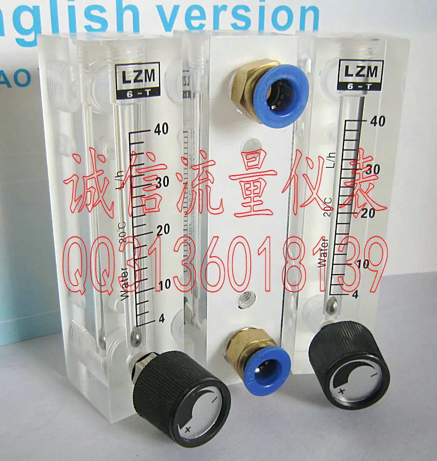 

4~40L/h panel type small flow meter LZM-6T adjustable water flowmeter quick plug type