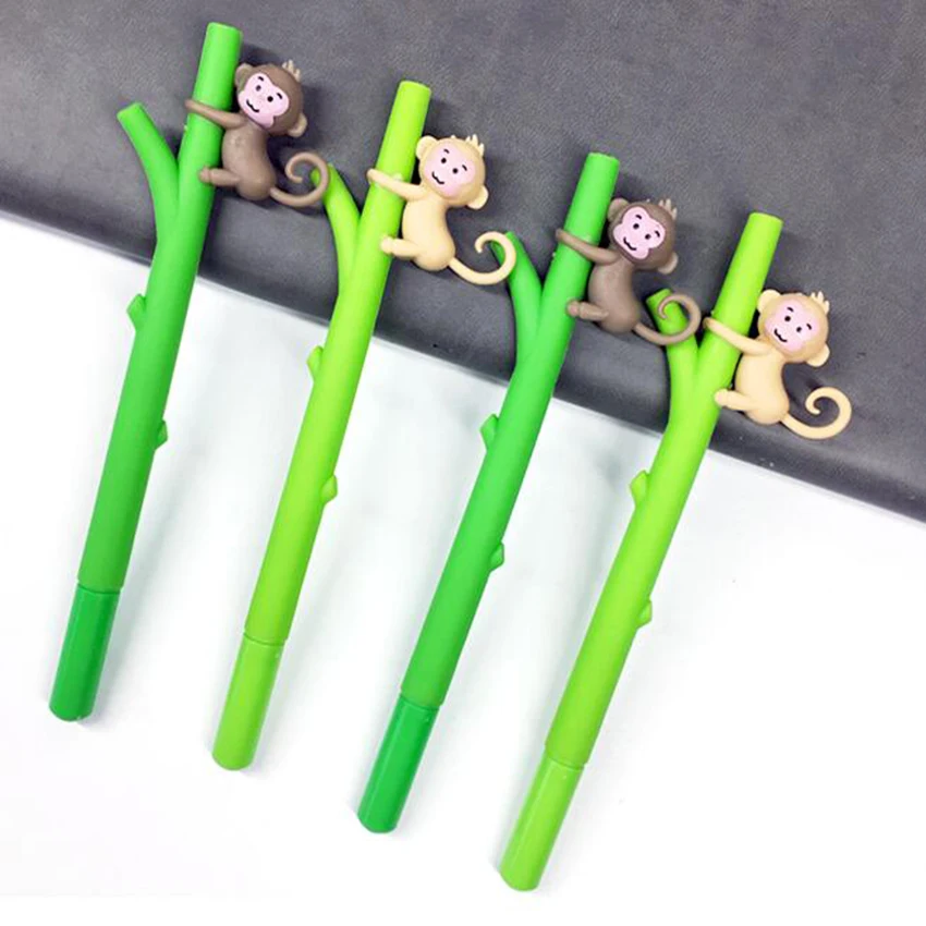 1pc Little monkey climbing tree gel pen 0.5mm Gel Ink pen black pen student kawaii office supplies Neutral pen stationery