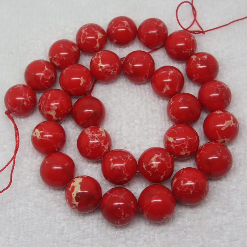 Mini. Order is $7! 6-14mm bright red Emperor imperial Jaspers Smooth Round DIY Spacer Beads 15