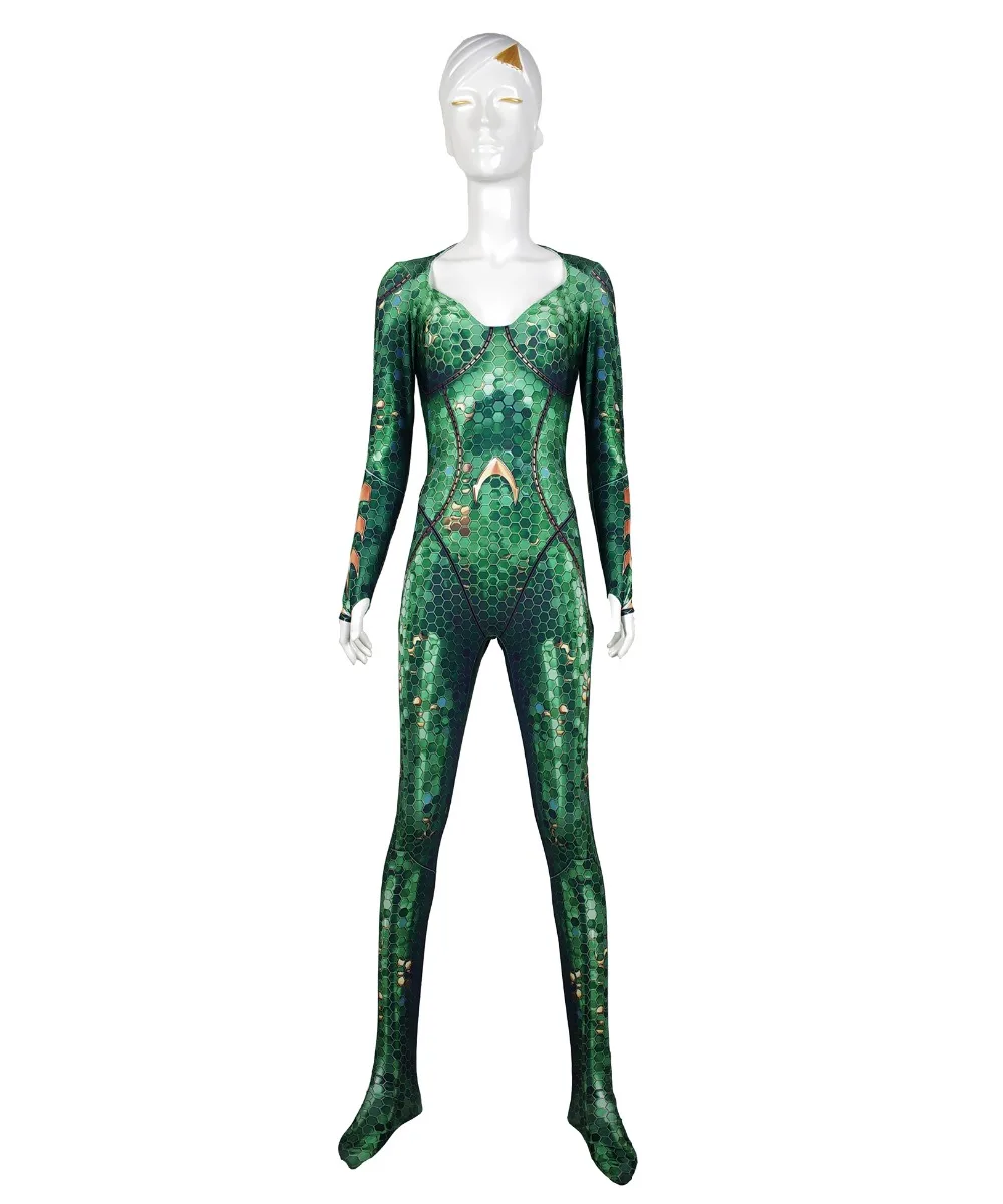 Mera Costume Film Version Mera Cosplay Bodysuit 3D Imprimer Lycra Spandex Zentai costume Jumpsuit Halloween Party suit