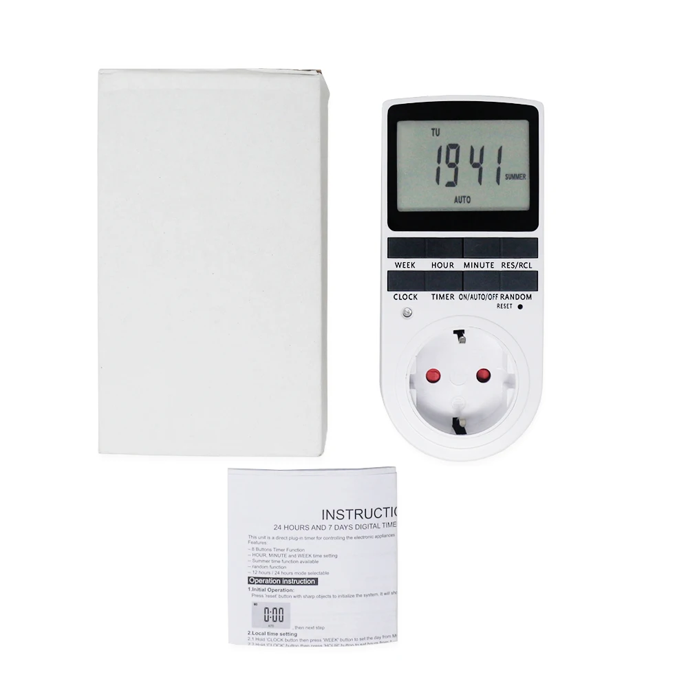 Minuterie numérique programmable hebdomadaire, minuterie numérique, prises de courant, Sinotimer pour la maison, 16 réglages, canonique 12INA, 24INA, 220V