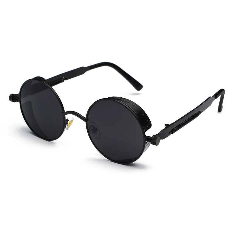 Kachawoo retro steampunk round sunglasses for men gift women red lens metal frame round sun glasses steampunk accessories