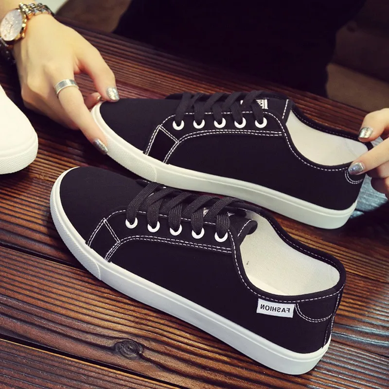 Women Sneakers Spring Summer Canvas Women Casual Shoes Fashion Breathable Flats  White Women Shoes