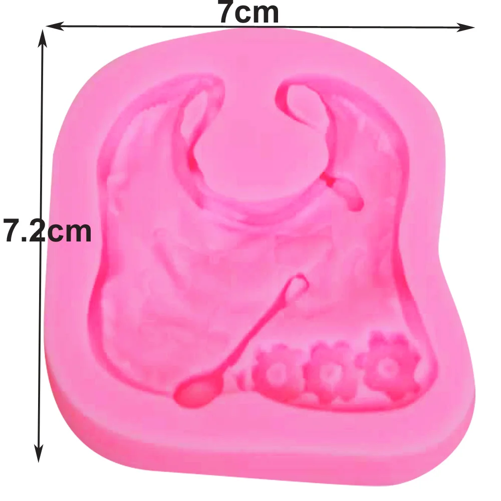 M528 Baby Saliva Pocket Silicone Mold Fondant Molds Cake Decorating Tools Chocolate Gumpaste Moulds Cake Border Decoration Mould