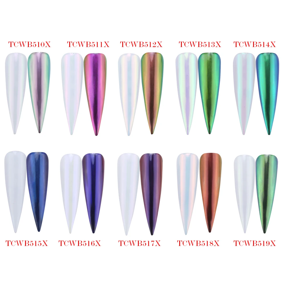 TCT-248 Einhorn Weiß Chamäleon Multi Chrome Nagelpulver Regenbogen Magischer Glitzer für Nail Art Aurola Henna