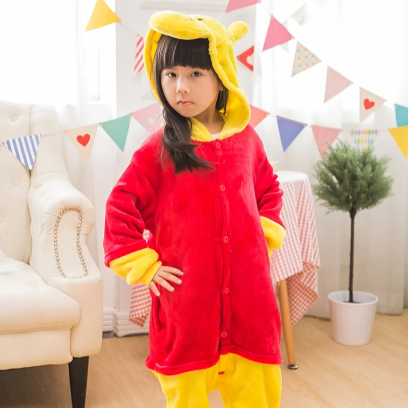 Boy Girl Pajamas Children Unisex pijamas Winnie Bear Kid Cartoon Animal Cosplay Pyjama Onesie Sleepwear Hoodie