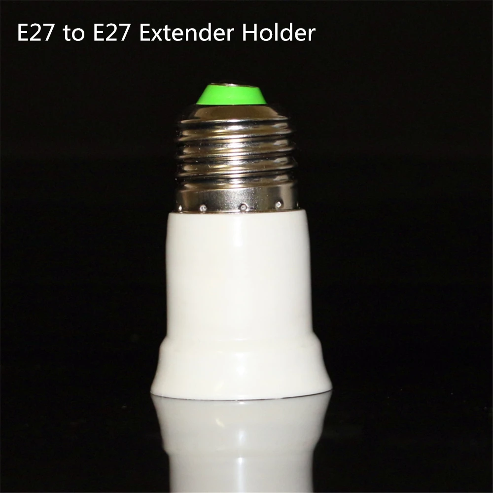 1Pcs Fireproof ABS material e27 extender holder e27 to e27 extension socket base lamp holder converter for e27 led bulb light