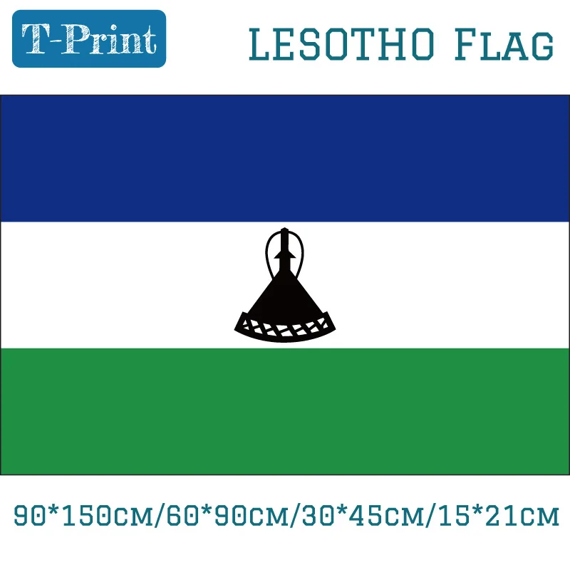 90*150cm/60*90cm/40*60cm flying flag hand flag Lesotho National Flag National Day / Sports games meeting Banner decoration flag