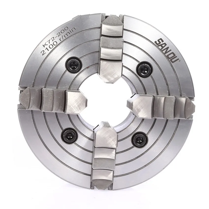 1 Set K72- 100 4 Jaw Lathe Chuck 100mm Independent With 1pc Chuck Key and 3pcs Bolts