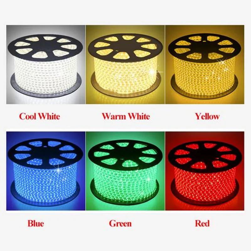 100m 220v double row 120LED/M SMD 5730 3014 2835 5050 led strips fit led strip light waterproof flexible ribbon rope white/warm