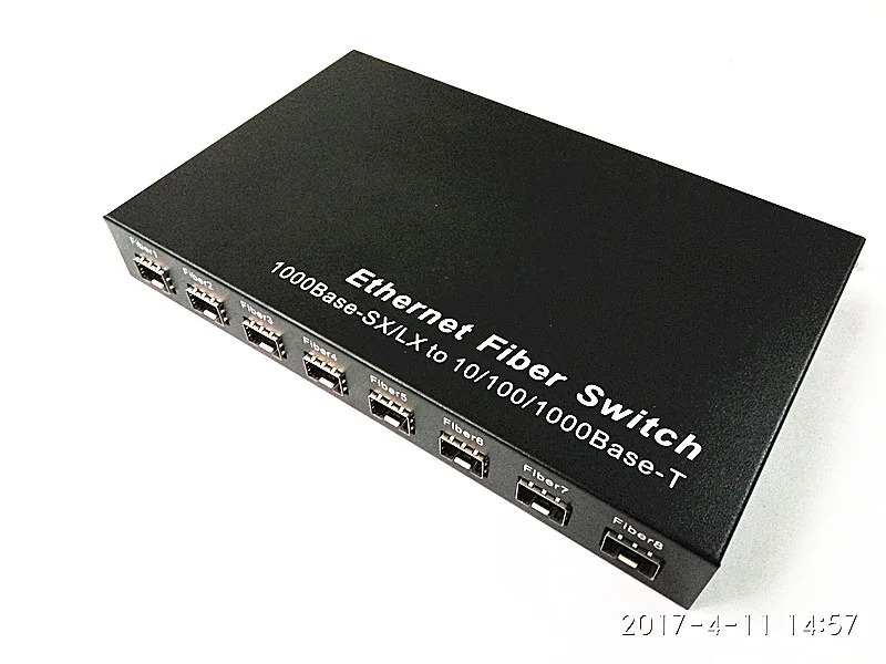 10-портовый гигабитный Ethernet оптоволоконный Switch1310/1490/1550/100 нм с 8 портами SFP и 2*10/1000 Мбит/с RJ45