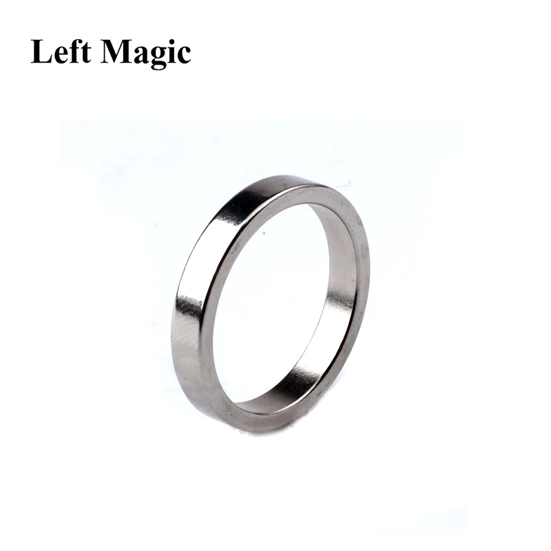 1 Pcs Silver Strong Magnetic Magic Ring 18/19/20/21mm Magnet Coin Magic Tricks Finger Decoration Magician Ring B1044