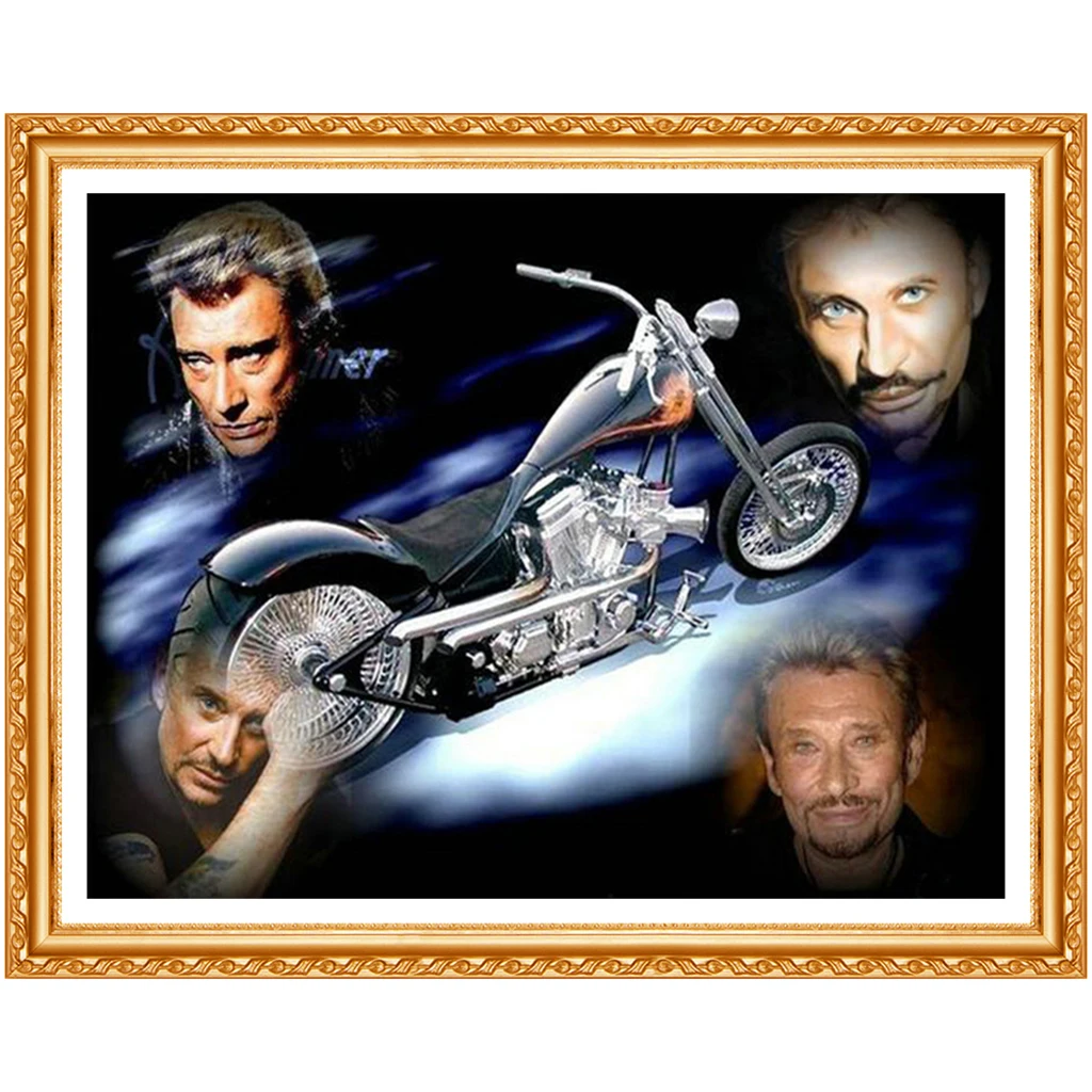 Full Square 5D DIY Diamond embroidery Superstar Johnny Hallyday Diamond Painting Cross Stitch  Decor FS813