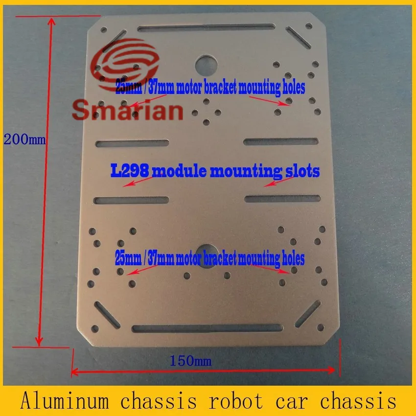 Metal Panel Square Frame for Car Chassis Remote Control Tank Chassis 4wd Wheeled Car Chassis Diy Tracked Crawle