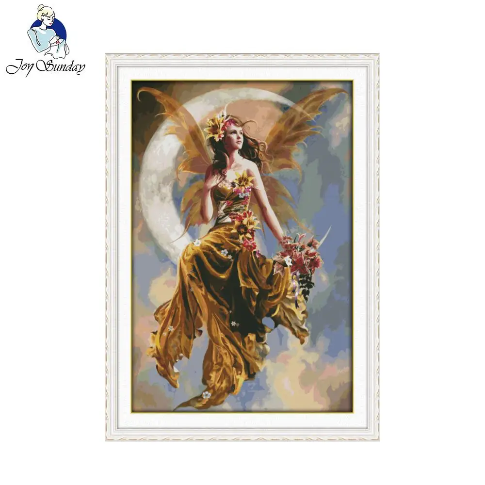 

Joy Sunday figure style The moon fairy Counted Cross Stitch Kits 11ct and 14ct for Hand Needlework Embroidery Cross-stitch