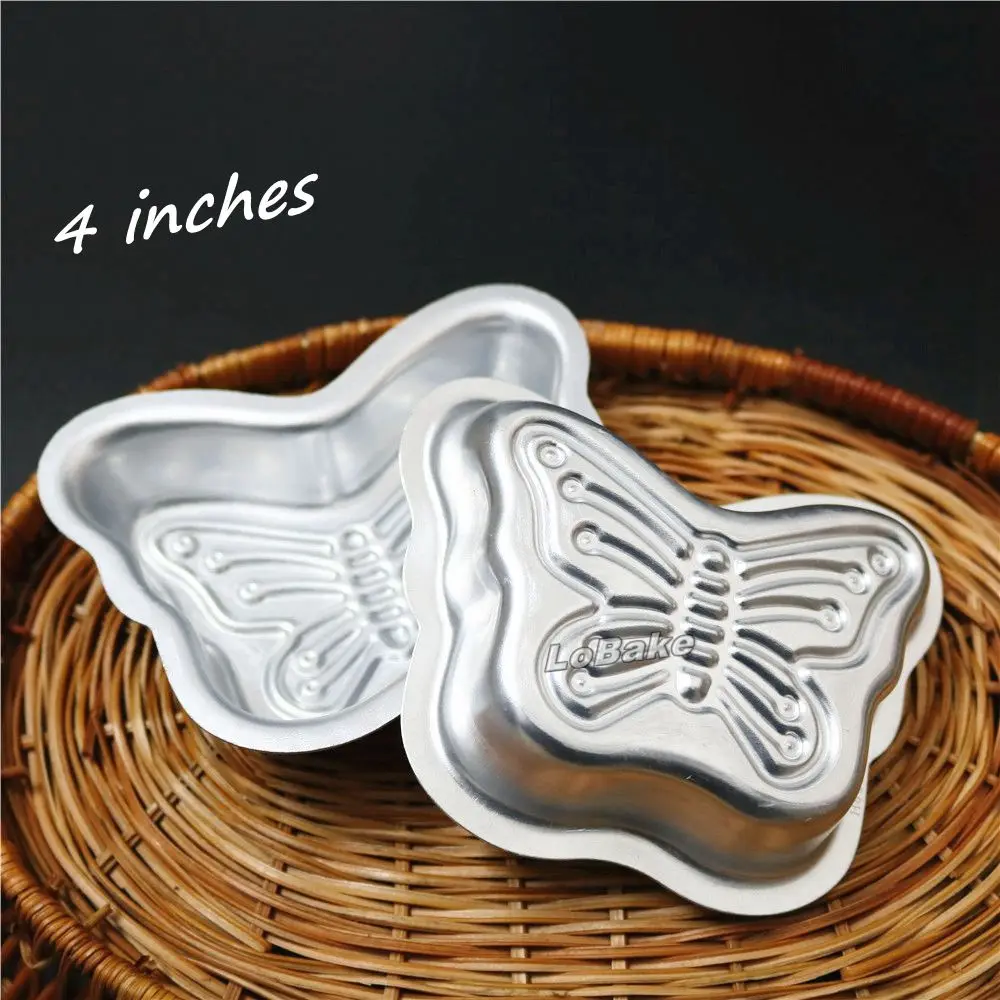 

(10pcs/lot) 4 inches small size butterfly shape aluminium alloy tart jelly pudding cheesecake fondant mold for DIY bakery tools