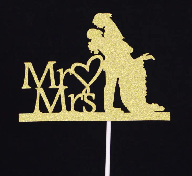 1pcs Gold Silver Cake Topper Happy Birthday Flags For Family Birthday Party Wedding Anniversary Cake Baking Decoration Supplies