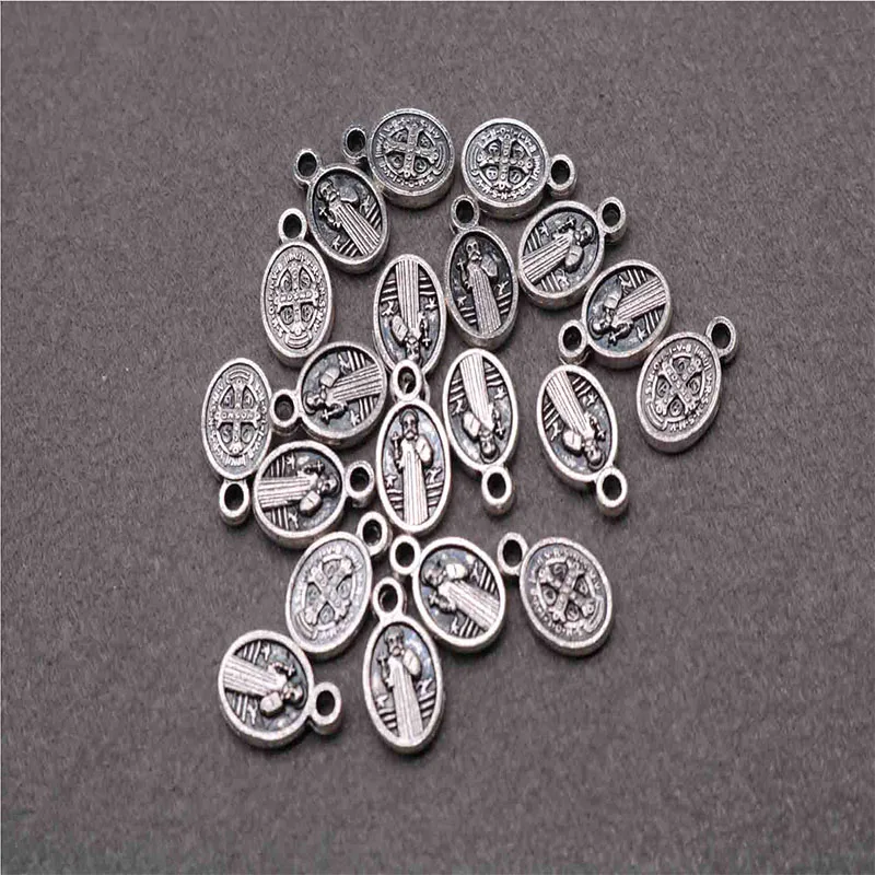 Religious Tiny Saint Benedict Small Medal of God Charm Tiny Benedict Small Medal